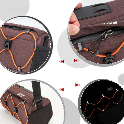 Rockbros 30110054003 Handlebar Bicycle Bag 2.2L - Brown_4