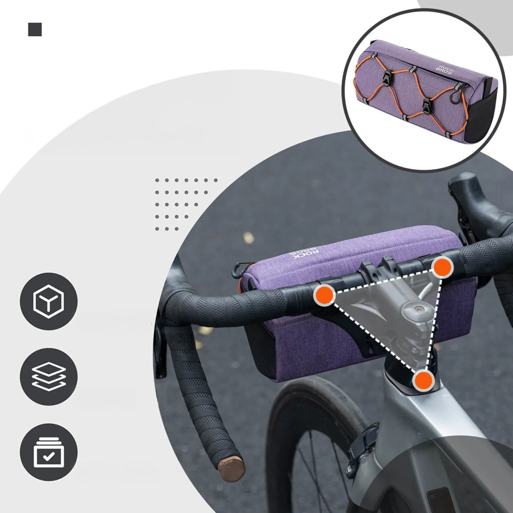 Rockbros 30110054005 Handlebar Bike Bag 2.2L - Purple_2