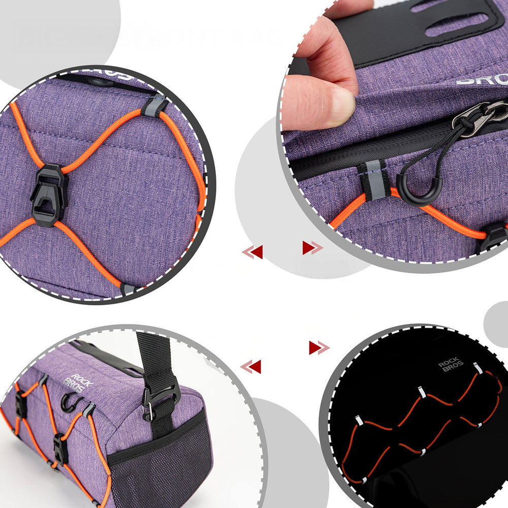 Rockbros 30110054005 Handlebar Bike Bag 2.2L - Purple_4