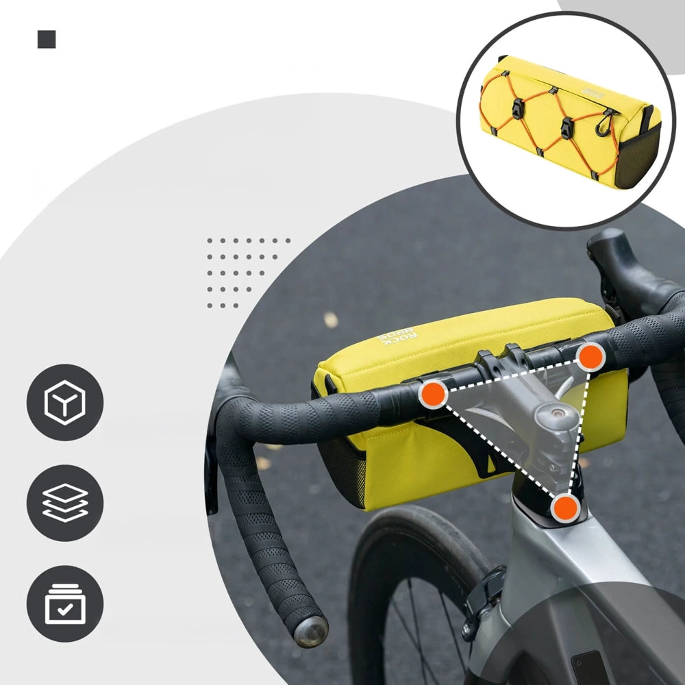 Rockbros 30110054006 Handlebar Bicycle Bag 2.2L - Yellow_2