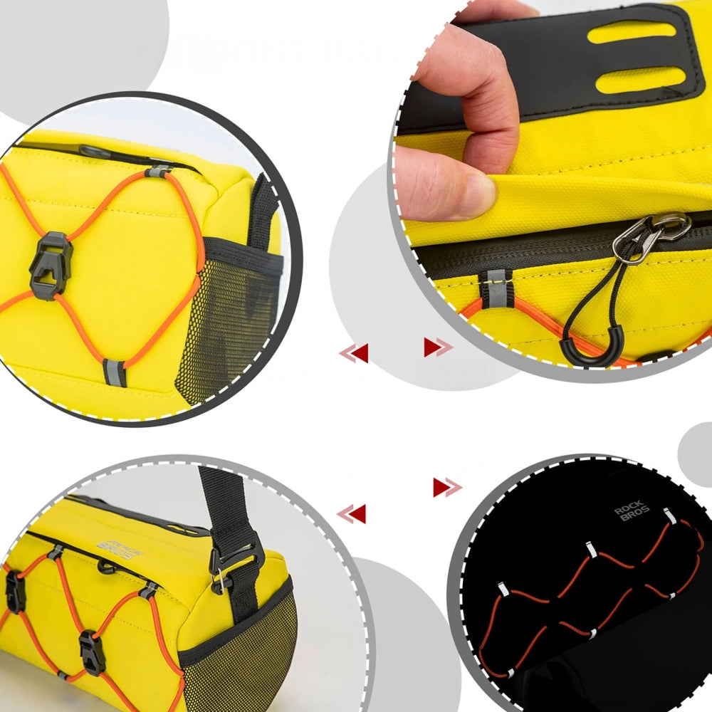 Rockbros 30110054006 Handlebar Bicycle Bag 2.2L - Yellow_4