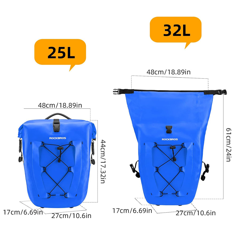 Rockbros 30140022004 Waterproof Bicycle Bag 25-32L - Blue_1