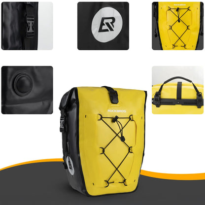 Rockbros 30140022005 Waterproof Bicycle Pannier 25-32L - Yellow_4