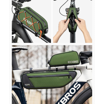 Rockbros 30120045001 ROAD TO SKY bicycle bag for the top frame tube, waterproof, 0.7L - green_9