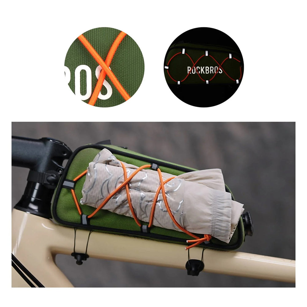 Rockbros 30120045001 ROAD TO SKY bicycle bag for the top frame tube, waterproof, 0.7L - green_3