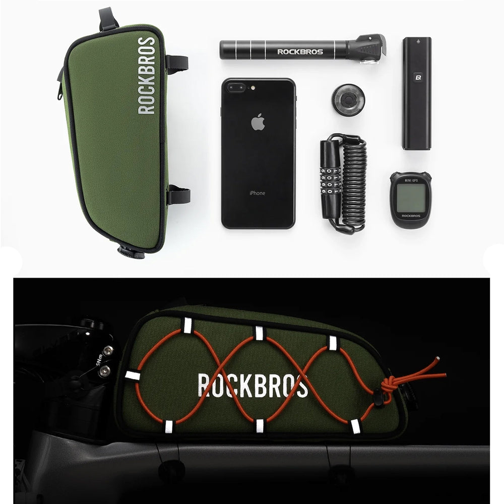 Rockbros 30120045001 ROAD TO SKY bicycle bag for the top frame tube, waterproof, 0.7L - green_6
