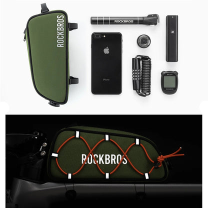 Rockbros 30120045001 ROAD TO SKY bicycle bag for the top frame tube, waterproof, 0.7L - green_6