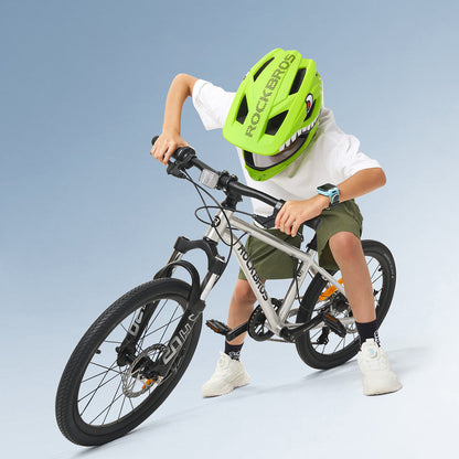 Rockbros TT-32004 Shark Children's Bike Helmet with Detachable Jaw Size M (54-58) - Green_4