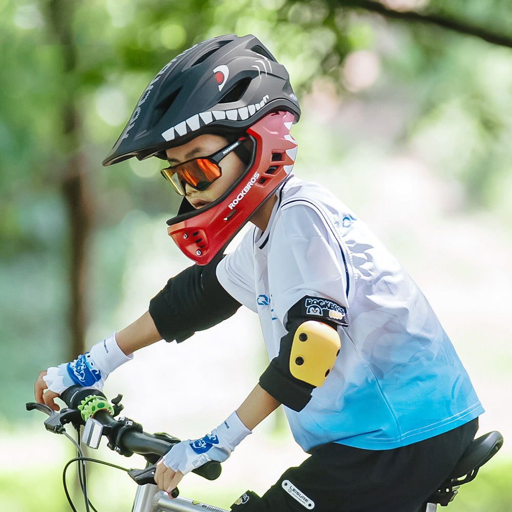 Rockbros TT-32005 Shark Children's Bike Helmet with Detachable Jaw Size M (54-58) - Black_3