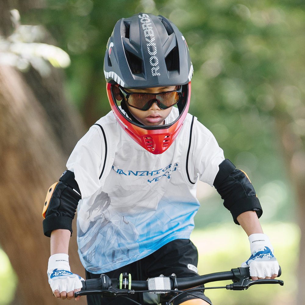 Rockbros TT-32005 Shark Children's Bike Helmet with Detachable Jaw Size M (54-58) - Black_4