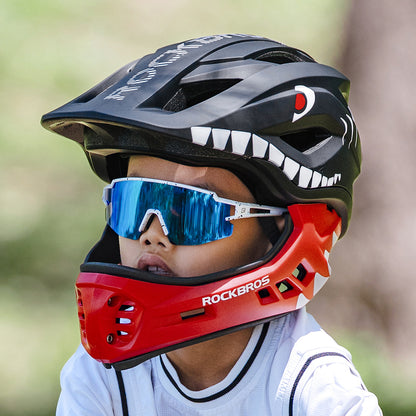 Rockbros TT-32005 Shark Children's Bike Helmet with Detachable Jaw Size M (54-58) - Black_5