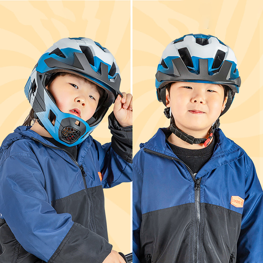 Rockbros TS-61 10110061001 Children's Bike Helmet with Detachable Chin Size S (48-54) - Blue_2
