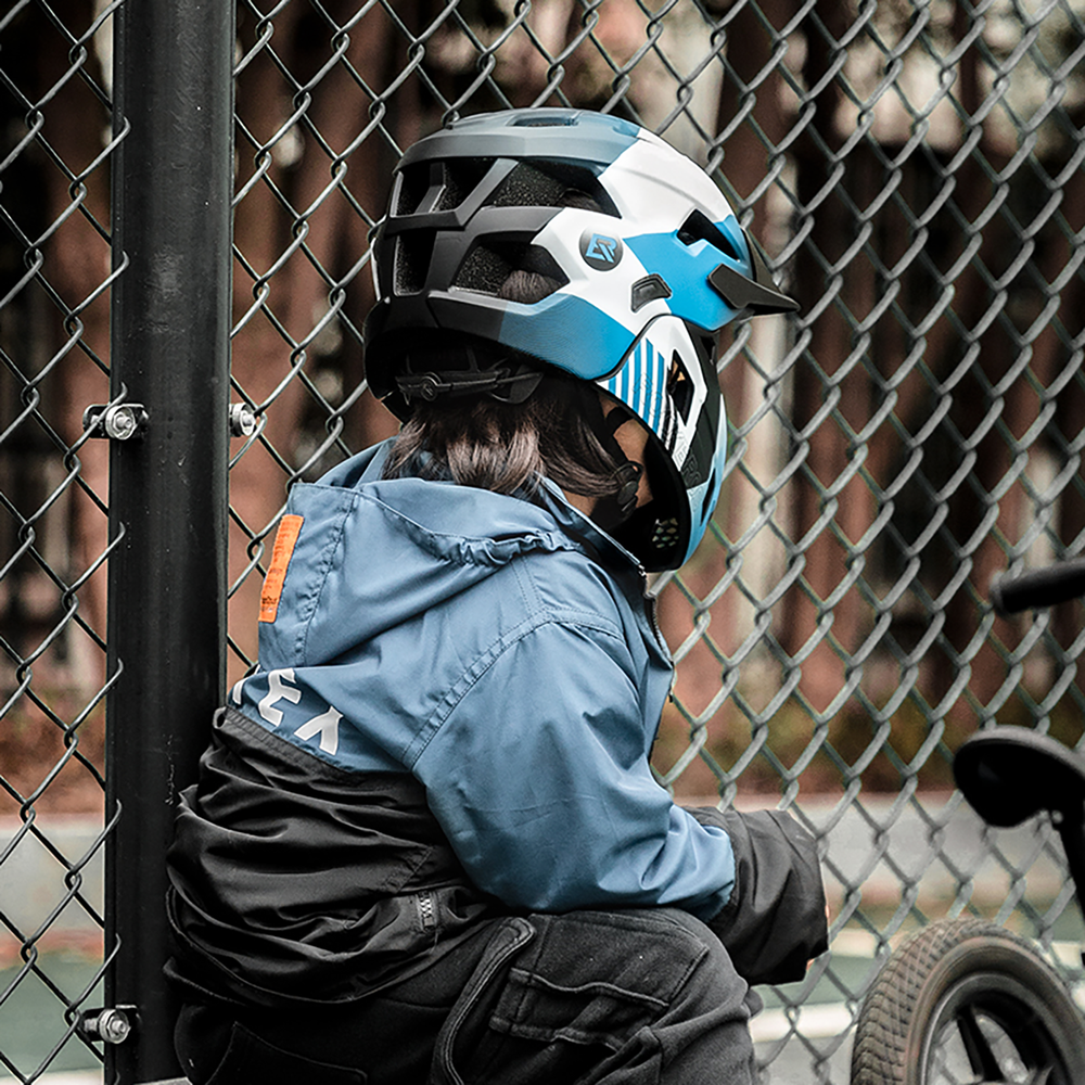 Rockbros TS-61 10110061001 Children's Bike Helmet with Detachable Chin Size S (48-54) - Blue_5