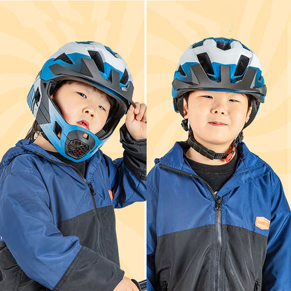 Rockbros TS-61 10110061002 Children's Bike Helmet with Detachable Chin Size M (54-57) - Blue_1