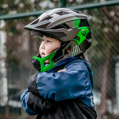Rockbros TS-61 10110061003 Children's Bike Helmet with Detachable Chin Size S (48-54) - Green_1