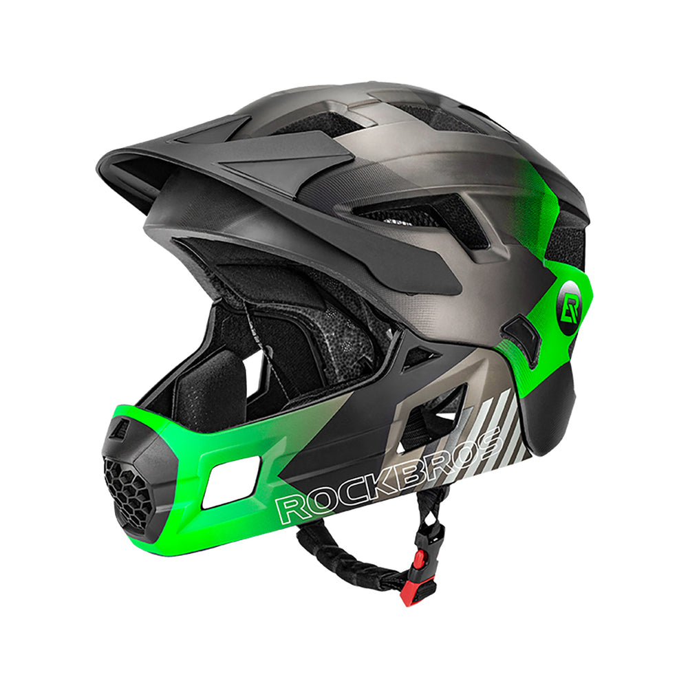 Rockbros TS-61 10110061004 Children's Bike Helmet with Detachable Chin Size M (54-57) - Green_0