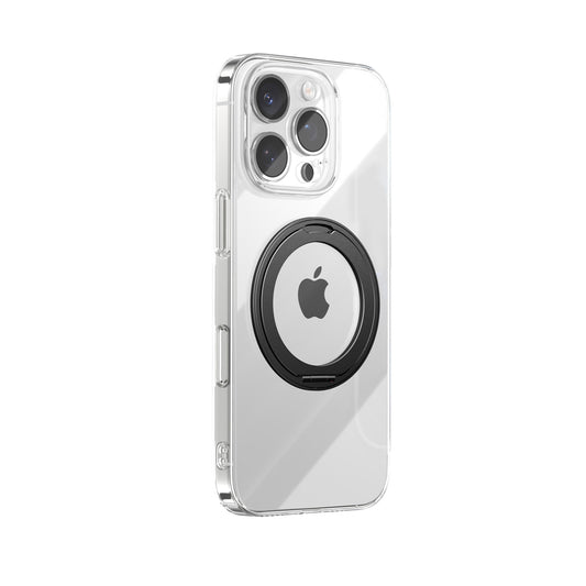 Joyroom JR-16JL6 iPhone 16 Pro Ultra-Thin MagSafe Compatible Case with 360° Ring Stand - Black_0