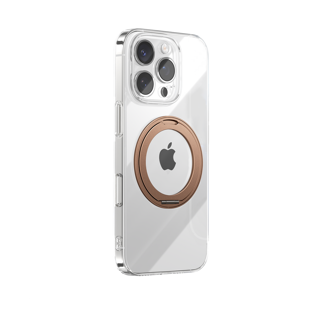 Joyroom JR-16JL6 iPhone 16 Pro Ultra-Thin MagSafe Compatible Case with 360° Ring Stand - Gold_0