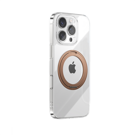Joyroom JR-16JL6 iPhone 16 Pro Ultra-Thin MagSafe Compatible Case with 360° Ring Stand - Gold_0