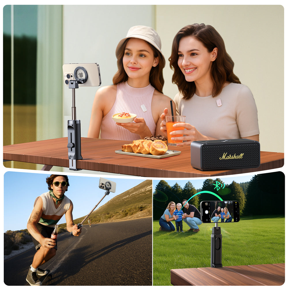 Joyroom JR-ZS509 MagSafe Compatible Selfie Stick with Bluetooth - Black_4