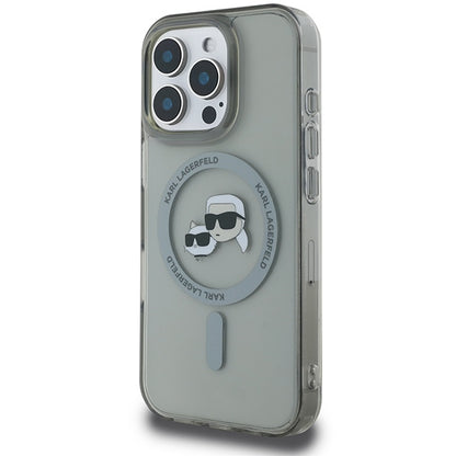 Karl Lagerfeld IML Metal Karl&amp;Choupette Head MagSafe Case for iPhone 16 Pro - Black_1