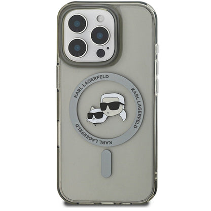 Karl Lagerfeld IML Metal Karl&amp;Choupette Head MagSafe Case for iPhone 16 Pro - Black_2