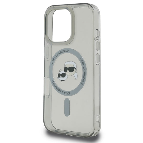 Karl Lagerfeld IML Metal Karl&amp;Choupette Head MagSafe Case for iPhone 16 Pro - Black_5