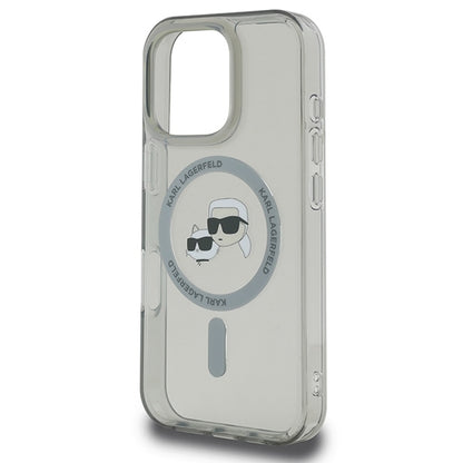Karl Lagerfeld IML Metal Karl&amp;Choupette Head MagSafe Case for iPhone 16 Pro - Black_5