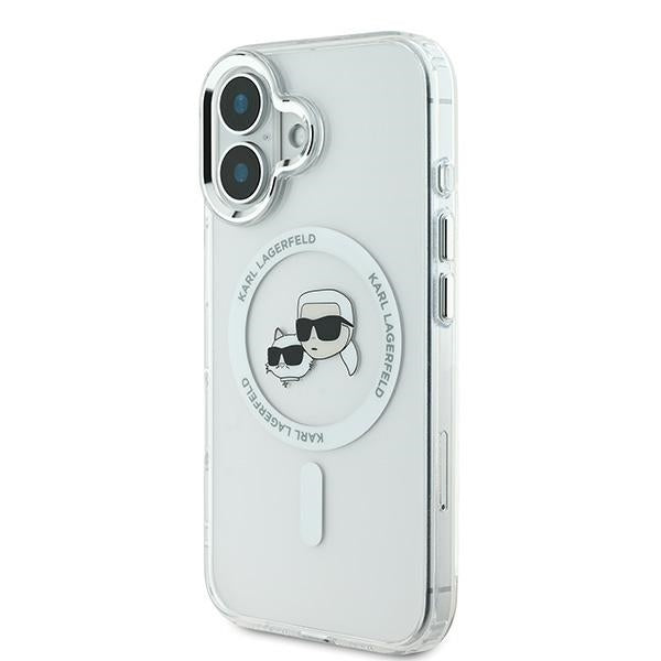 Karl Lagerfeld IML Metal Karl&amp;Choupette Head MagSafe Case for iPhone 16 Plus - White_1