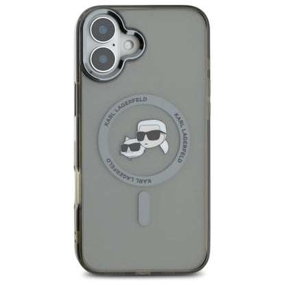 Karl Lagerfeld IML Metal Karl&amp;Choupette Head MagSafe Case for iPhone 16 Plus - Black_2