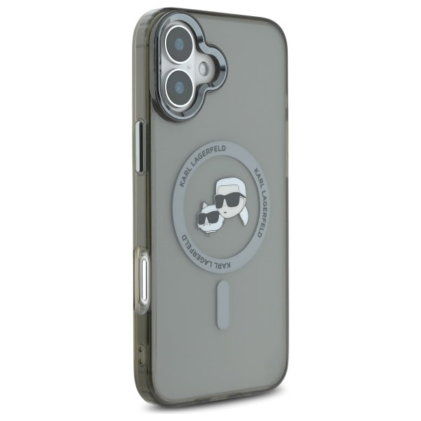 Karl Lagerfeld IML Metal Karl&amp;Choupette Head MagSafe Case for iPhone 16 Plus - Black_3