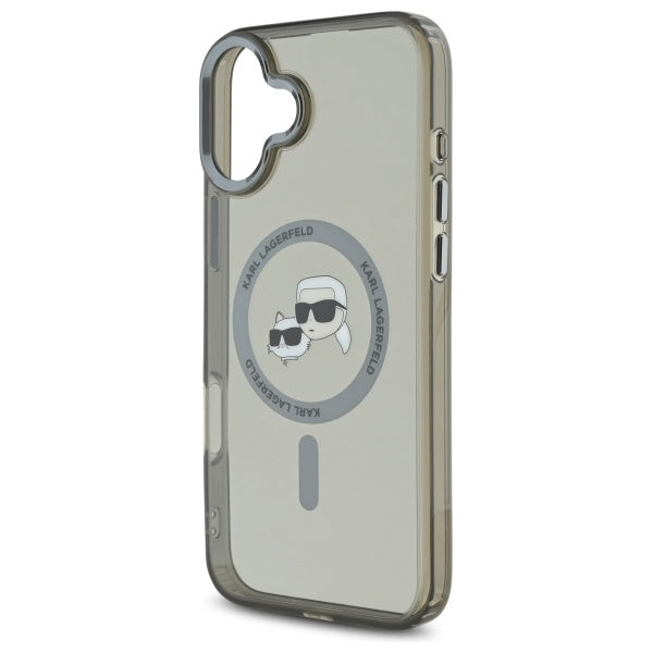 Karl Lagerfeld IML Metal Karl&amp;Choupette Head MagSafe Case for iPhone 16 Plus - Black_5