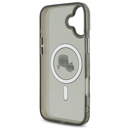 Karl Lagerfeld IML Metal Karl&amp;Choupette Head MagSafe Case for iPhone 16 Plus - Black_6