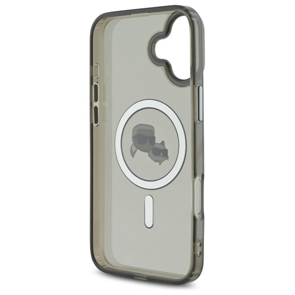 Karl Lagerfeld IML Metal Karl&amp;Choupette Head MagSafe Case for iPhone 16 - Black_6
