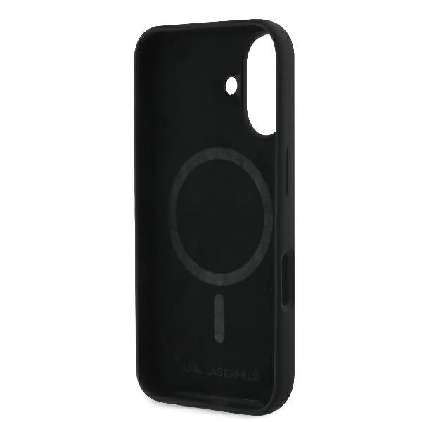 Karl Lagerfeld Silicone Nauble Heads Print MagSafe Case for iPhone 16 - Black_6