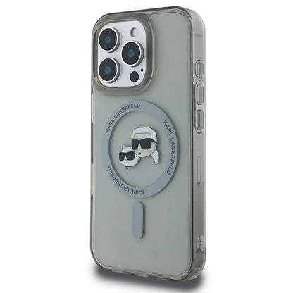 Karl Lagerfeld IML Metal Karl&amp;Choupette Head MagSafe Case for iPhone 16 Pro Max - Black_1