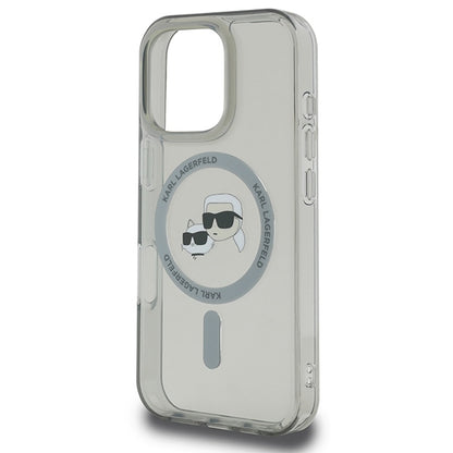 Karl Lagerfeld IML Metal Karl&amp;Choupette Head MagSafe Case for iPhone 16 Pro Max - Black_5