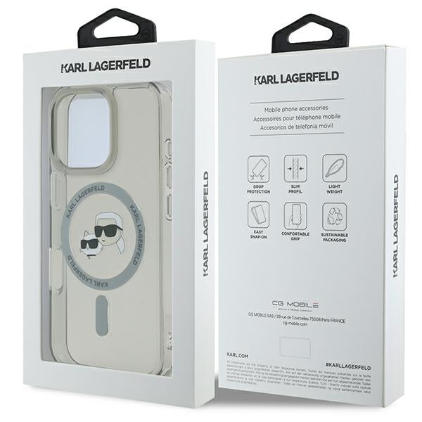Karl Lagerfeld IML Metal Karl&amp;Choupette Head MagSafe Case for iPhone 16 Pro Max - Black_7