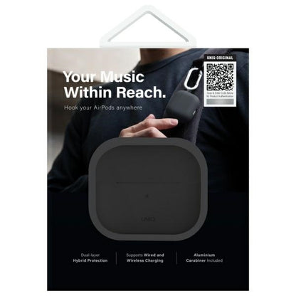 Uniq Nexo AirPods 4 + Ear Hooks Silicone case - black_8