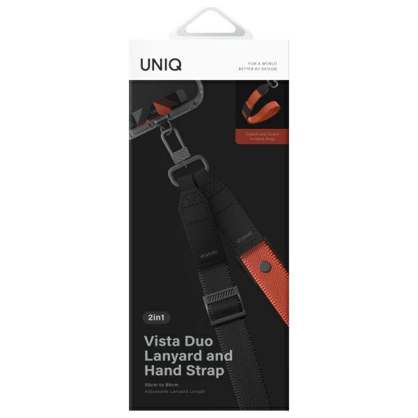 Uniq Vista 2-in-1 phone lanyard - black and orange_3