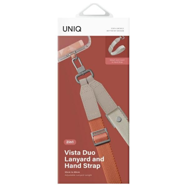 Uniq Vista 2-in-1 phone lanyard - orange and beige_3