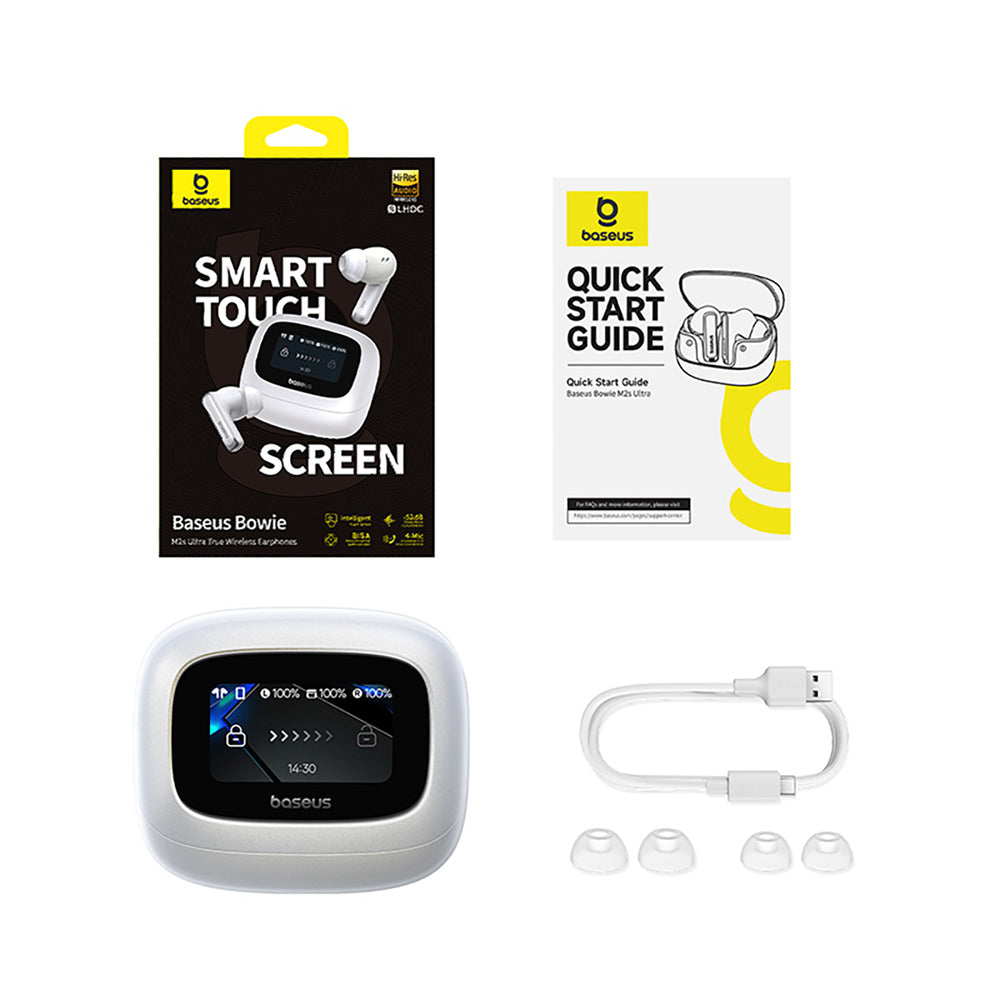 Baseus Bowie M2s Ultra TWS Wireless In-Ear Headphones with Interactive Screen - White_5