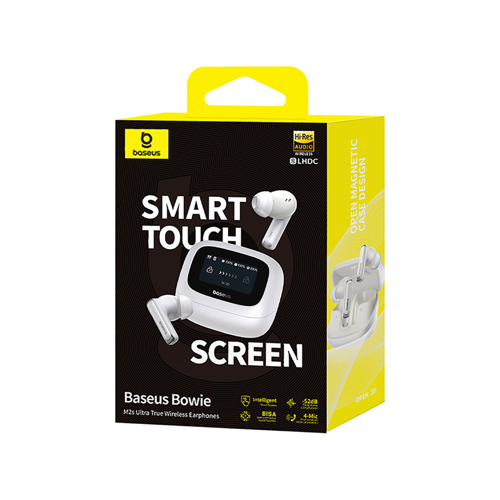 Baseus Bowie M2s Ultra TWS Wireless In-Ear Headphones with Interactive Screen - White_6