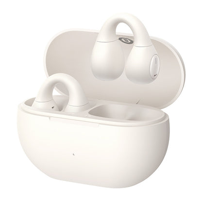 Baseus Bass 15 Clip OWS Wireless Headphones with Baseus Simple USB-C 3A 30cm Cable - White_0