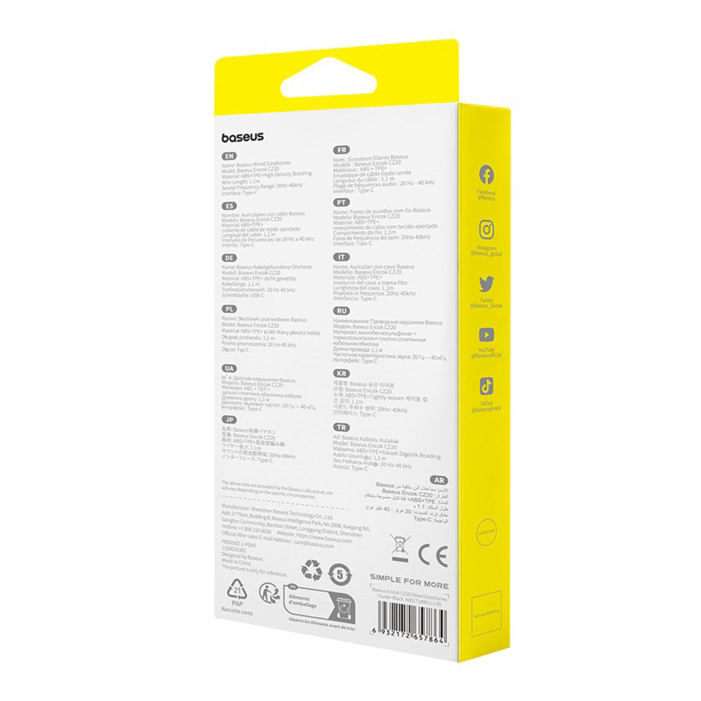 Baseus Encok CZ20 In-Ear Wired USB-C Headphones - Black_5