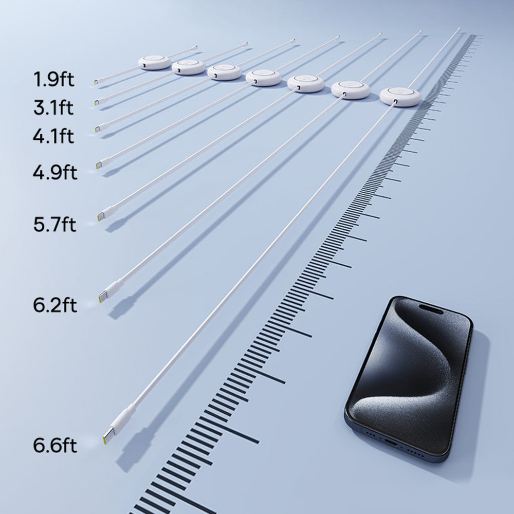 Baseus Free2Pull Mini 100W Retractable USB-C Cable - USB-C 2m - White_12