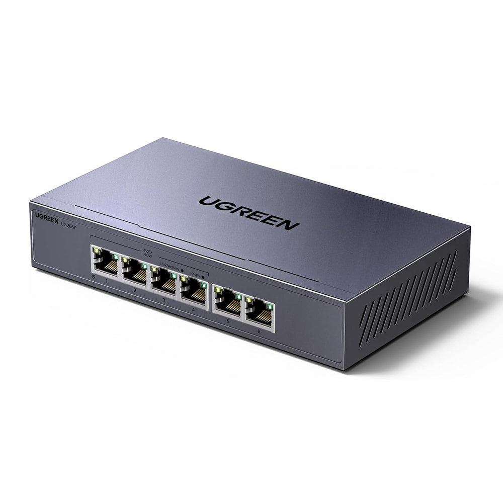 Switch Ugreen 6-Port 1Gb/s Ethernet Switch with PoE - Gray_0