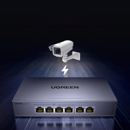 Switch Ugreen 6-Port 1Gb/s Ethernet Switch with PoE - Gray_3