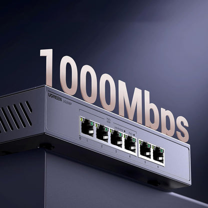 Switch Ugreen 6-Port 1Gb/s Ethernet Switch with PoE - Gray_6
