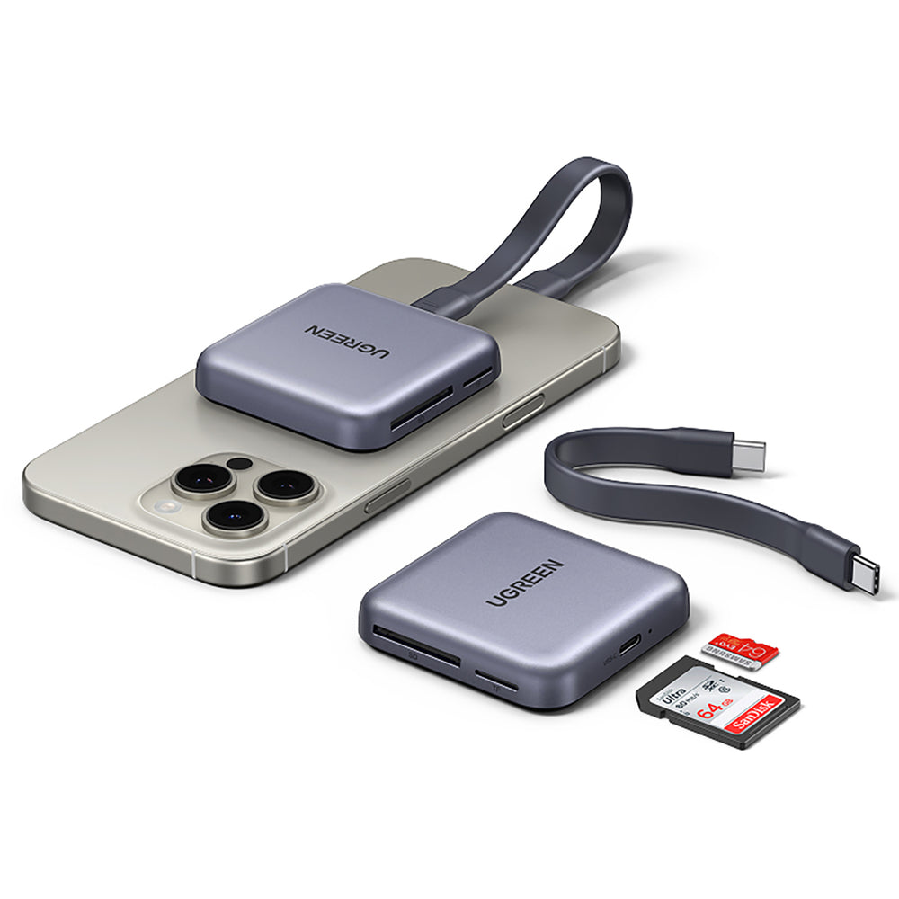 Ugreen Magnetic Memory Card Reader + 100W PD 3in1 Charger - Gray_4